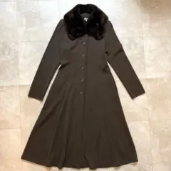 フォクシー リアルファー ニット ロングワンピース ブラウン ヌートリア 40