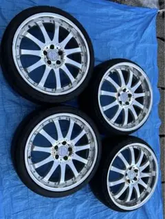 タイヤホイールセット19インチカールソン カールソン Carlson CR 1/16 中古 アルミホイール 4本 8.5/9.5J 19