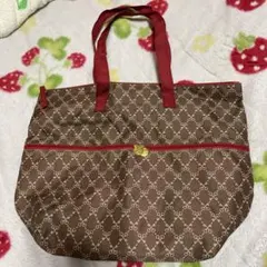 SAZABY トートバッグ　ブラウン＆ベージュ×レッド