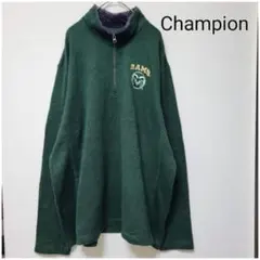 美品✨ チャンピオン ハーフジップ カレッジ RAMS 刺繍 グリーン XL