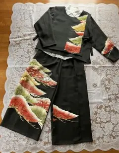 留袖リメイク　パンツ　ジャケット　ベスト　セットアップ　アンサンブル