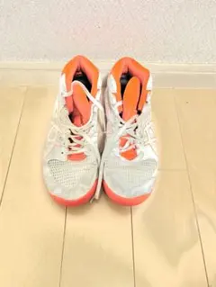 ASICS DUNKSHOT ホワイト/オレンジ シューズ　女の子