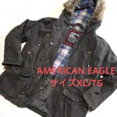 AMERICAN EAGLE ジャケット XL/TG防寒　裏チェック柄ファー付き