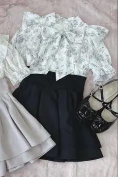 evelyn ピコフリルリボンbs ブラウス