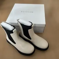 新品【BAYFLOW】バックジップサイドゴアブーツ Mサイズ(アイボリー)