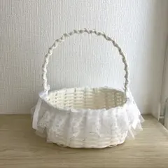 白カゴ　リングピロー　ハンドメイド クラフトテープ