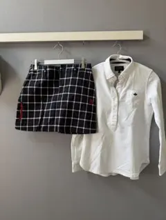 PEARLY GATES チェック柄スカートとポロシャツセット