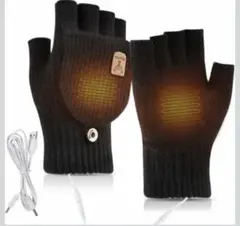 ✨️新品✨️電熱グローブ 手袋 男女兼用 ヒーター付き 両目発熱 指出し 2way