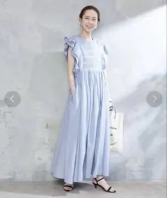 美品】SLOBE IENA ピンタックフリルワンピース 黒 - メルカリ