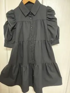 INGNI ブラック 半袖 5分丈シャツワンピース Mサイズ