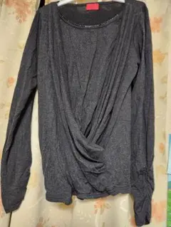 ELLE ダークグレー 授乳服 長袖　犬印本舗　日本製