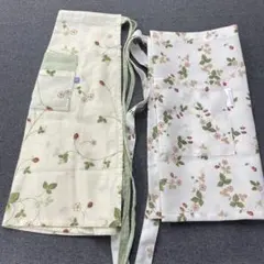 K649◯ WEDGWOOD エプロン 2枚セット 花柄 いちご柄のサムネイル