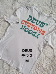 【訳あり！】DEUS デウス Tシャツ Mサイズ 白 サーフィン　ロゴプリントのサムネイル