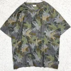 エトロ　カモフラ　ペガソ　総柄　コットンTシャツ　XXL　超ビッグシルエットのサムネイル