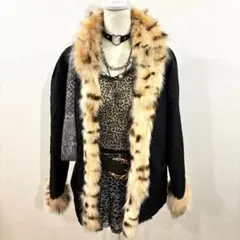 平成ギャル y2k ファージャケット　NANA　グランジ　ダークコア　豹柄