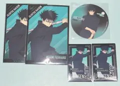 呪術廻戦 アニメイト 特典 クリアカード 缶バッジ コースター 伏黒恵