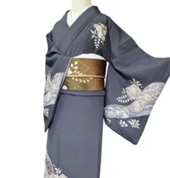 翠山工房 落款 セット 辻ケ花 辻ヶ花 袋帯 辻が花 訪問着 紺 黒 絞り 辻ヶ花訪問着翠山工房落款