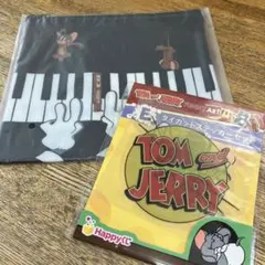 トムとジェリーハッピーくじ、フラットポーチ、ダイカットステッカーセット