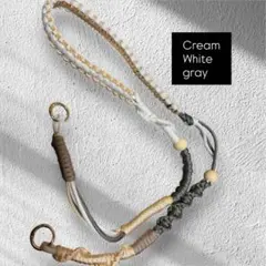 スマホショルダーストラップ - Cream, White, Gray