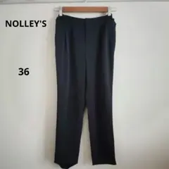 NOLLEY'S ノーリーズ ダークブルー ストレートパンツ バックジッパー