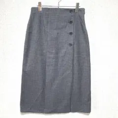 UNIQLO【美品】チェック柄タイトスカート フロントスリット入り 裏地付きL