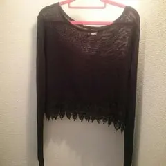 透け感がお洒落 ショート丈トップス