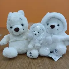 タグ付き　くまのプーさん　4℃　ぬいぐるみ　マスコット　3点セット　ホワイトプー