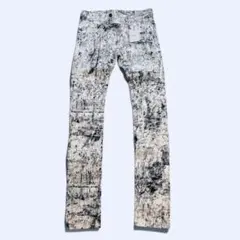 新品タグ付き memhim 総柄 ストレッチ スキニー パンツ S 1 ホワイト