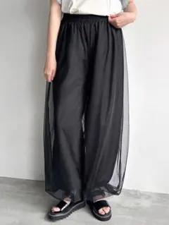 FRIFUL シースルー黒　ジョガーパンツ