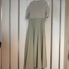【And Couture】肩あき ドッキングワンピース 38 ウエストリボン