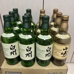 【空瓶】白州12年7本と山崎12年5本空瓶 セット