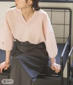 NOBLE 新品タグ付き スポンジシアーショートスリーブニット