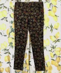 新品　レギンスパンツ　レギパン　花柄　総柄　ストレッチ　ウエストゴム　L
