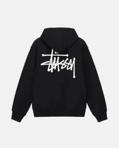 Stüssy ブラック フード付きパーカー