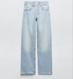 ZARA TRF WIDE-LEG パールビーズデニムパンツ　EU36のサムネイル