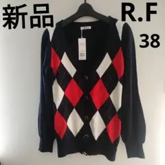 アーガイルカーディガン　R.F INTER REMIX 38　アールエフ