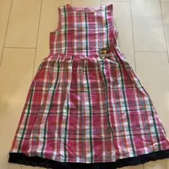 familiar fdashノースリーブチェックワンピース130cm