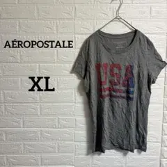 海外古着♡AÉROPOSTALE【XL】USAプリント グレー半袖Tシャツ