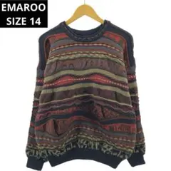 極美品　EMAROO エマルー　ヴィンテージ　3D立体編みニット　セーター　14