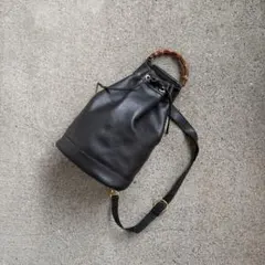90s Gucci バンブー ボンサック 2way ショルダーバッグ ブラック 