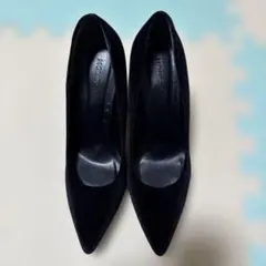 moussy 靴 パンプス ハイヒール L ブラック ベロア生地