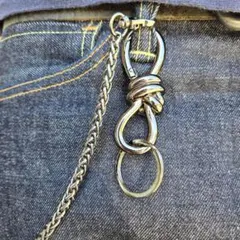 黒シルバー リボン型 カラビナ キーリング キーホルダー アンティーク 古着 8