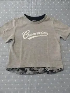 コムサイズム Tシャツ 100 男の子 半袖 ロゴ グレー 迷彩 切替 夏
