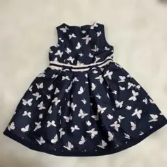 組曲　ワンピース　フォーマルドレス　100cm紺色　ネイビー　蝶々柄