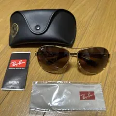 Ray-Ban ティアドロップサングラス ブラウンレンズ ゴールドフレーム