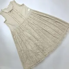 【美品】ピンクハウス /縦ピコフリル ピンタック 綿ローンワンピース/2024年