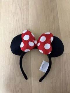 パリディズニー　ミニーマウス カチューシャ 赤いリボン