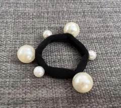 新品未使用 パール ヘアゴム ブラック