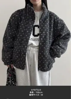 ダークグレー ドット柄 ジャケット Mサイズ