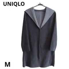 UNIQLO ダブルフェイスフーデットコート ダークグレー M シンプル